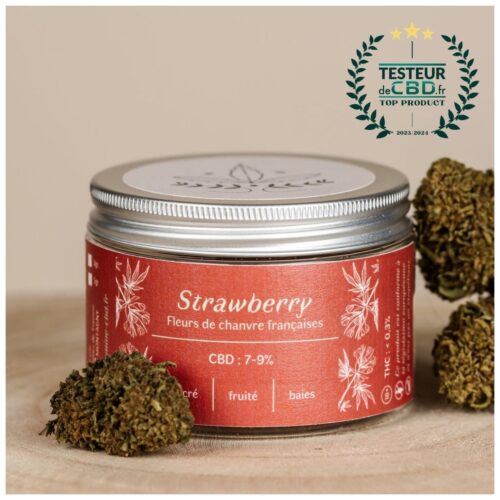 Fleurs de CBD Strawberry cultivées en bio par les Plantes de Tomine