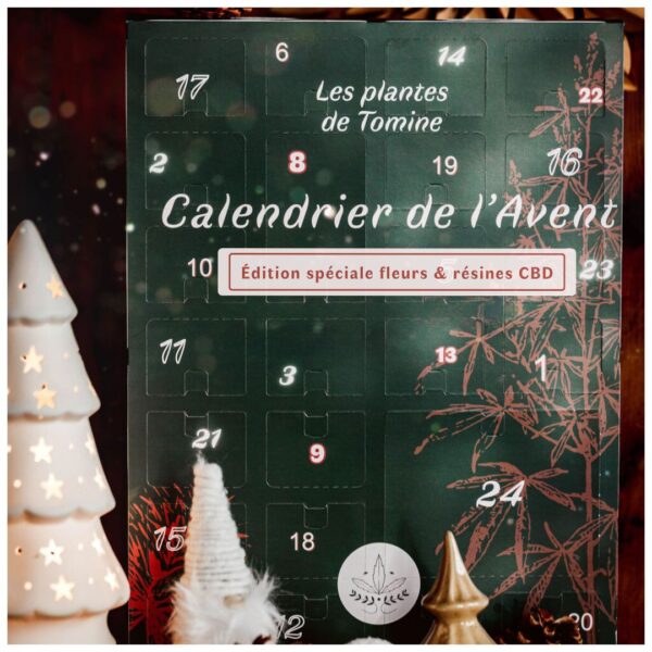 calendrier de l'avent avec fleurs et résines CBD françaises des Plantes de Tomine